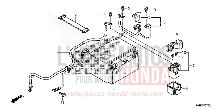 BATTERY for VFR1200X Dual Clutch PEARL SUNBEAM WHITE (NHA66) from 2012
